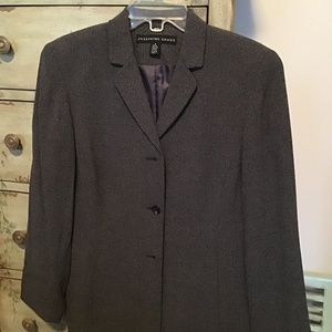 Fully lined gray suit jacket